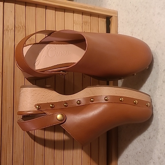 JCREW Leather Clogs size 7 - Picture 1 of 10
